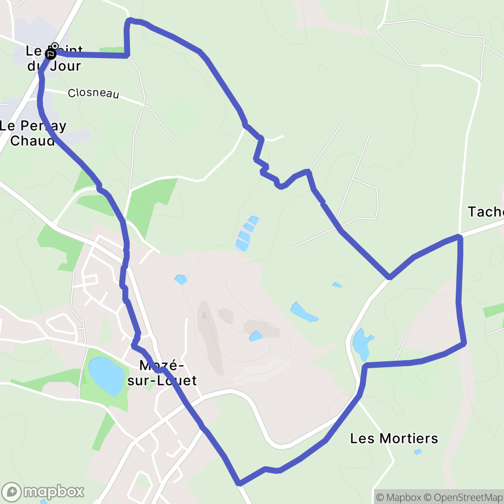 Mozé-sur-Louet : carte du parcours de randonnée - France