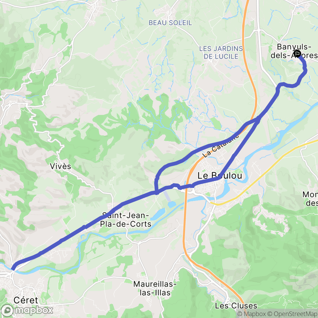 Banyuls-dels-Aspres : carte du parcours de randonnée - France