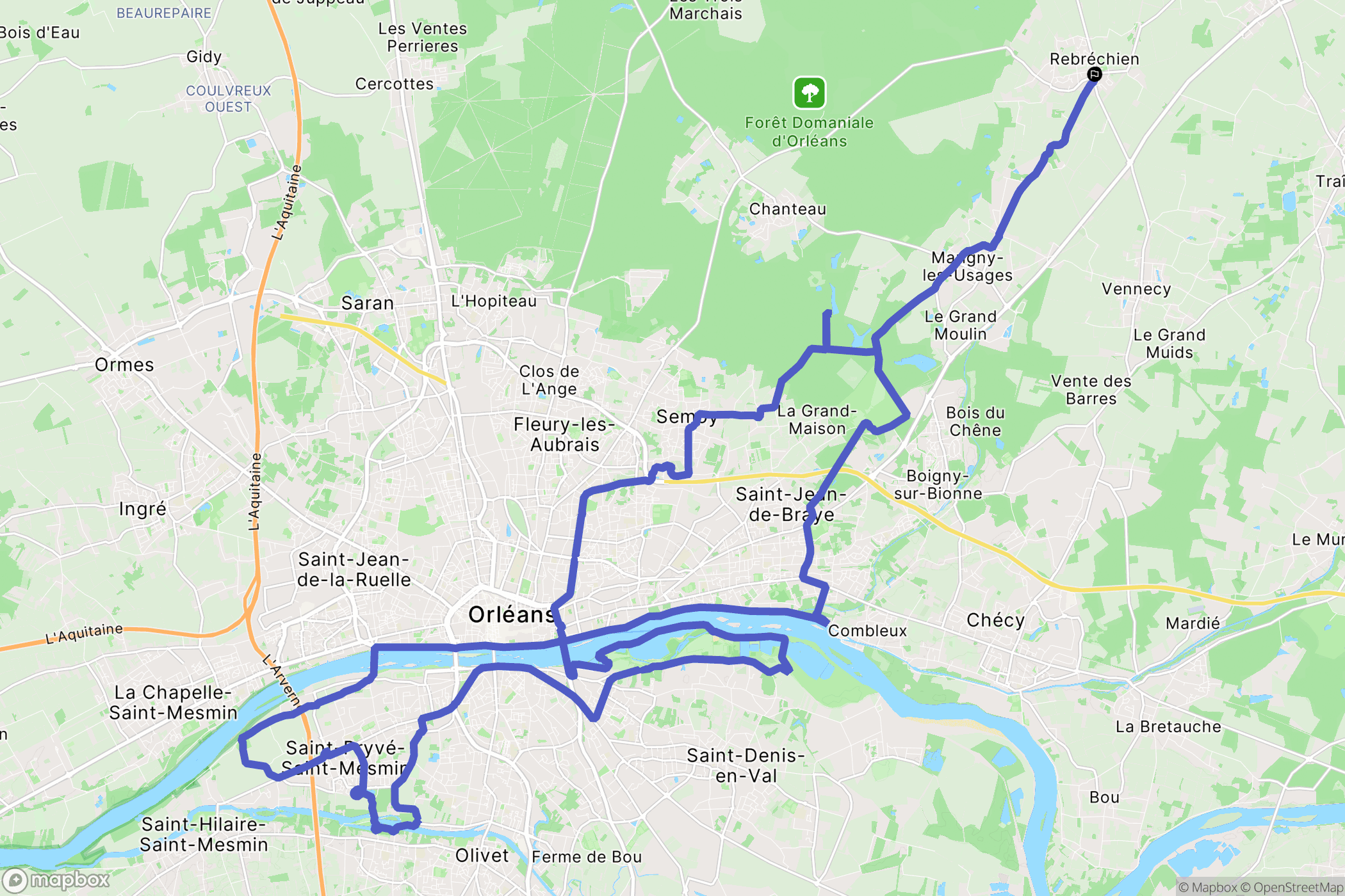 Rebréchien : carte du parcours de randonnée - France