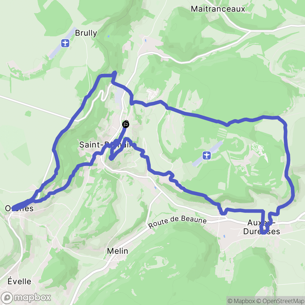 Saint-Romain : carte du parcours de randonnée - France