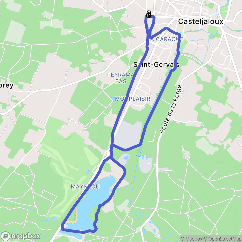 Casteljaloux : carte du parcours de randonnée - France