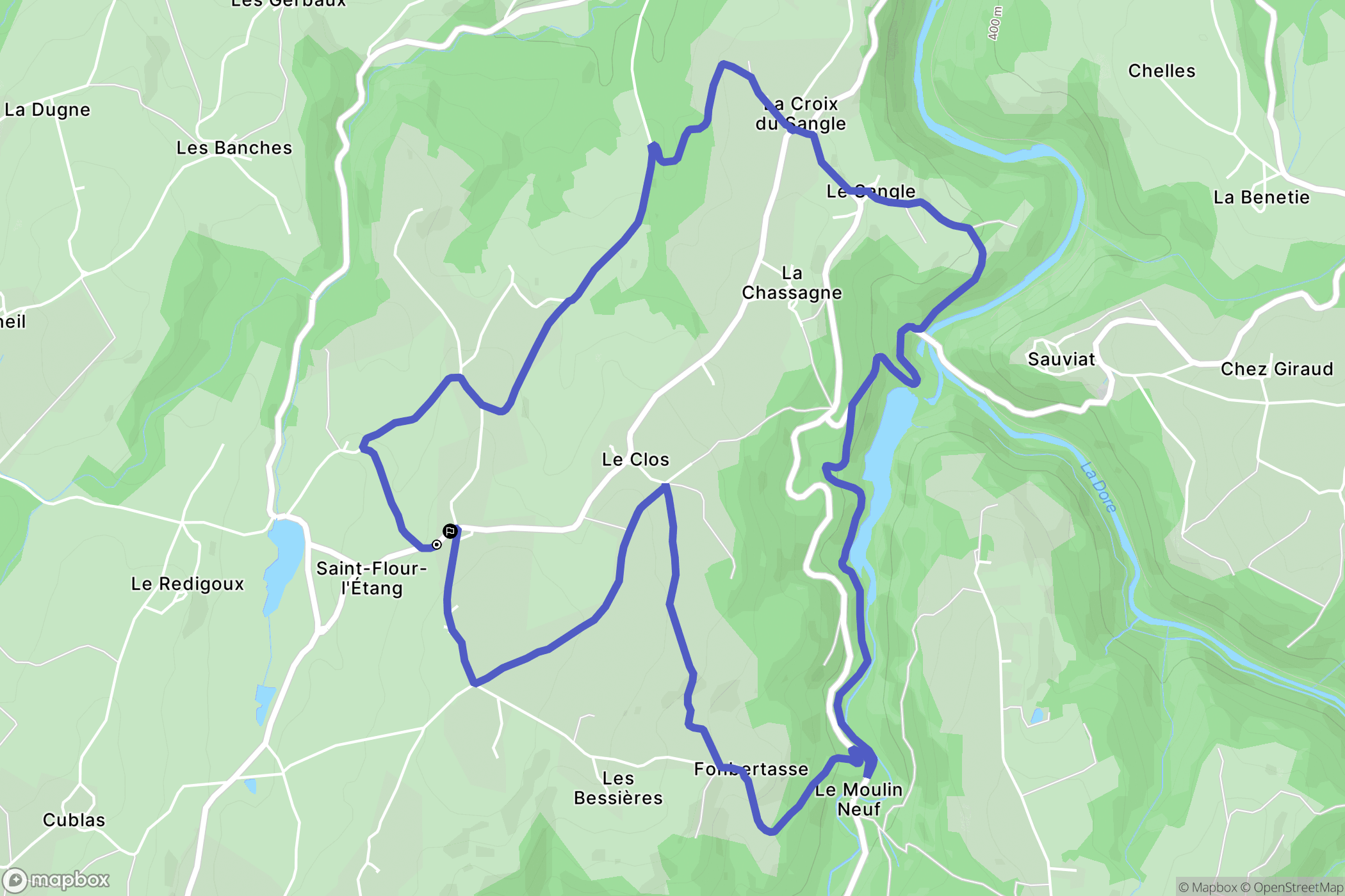 Saint-Flour-l'Étang : carte du parcours de randonnée - France