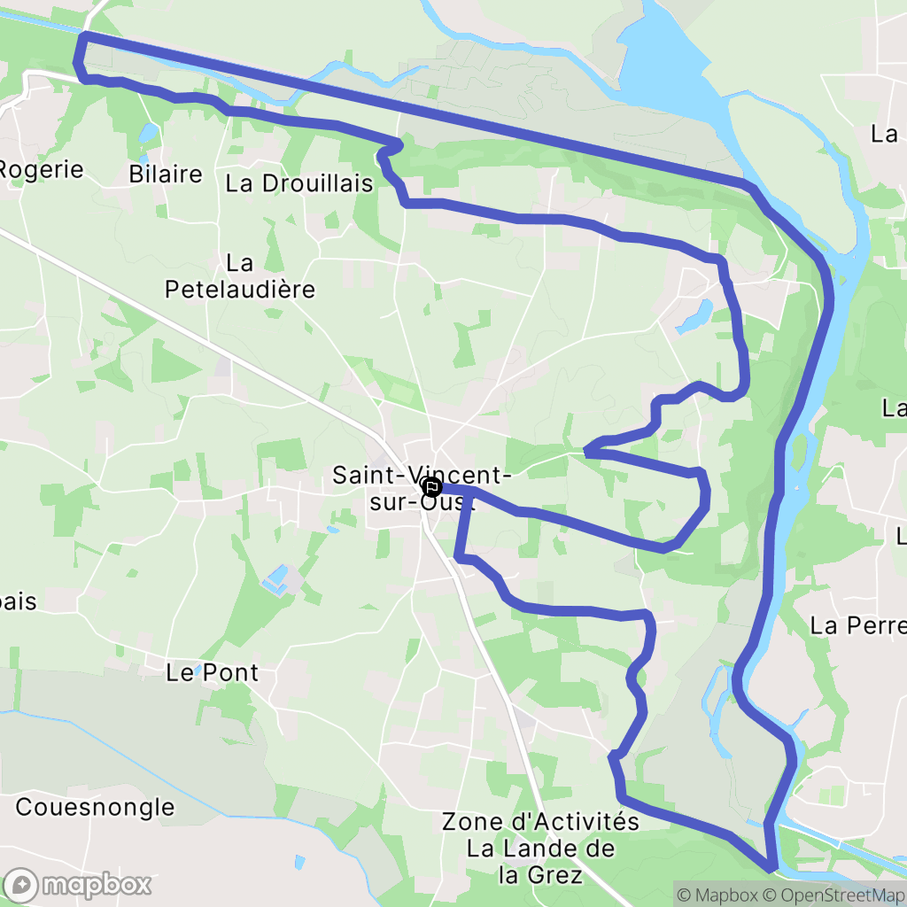 Saint-Vincent-sur-Oust : carte du parcours de randonnée - France