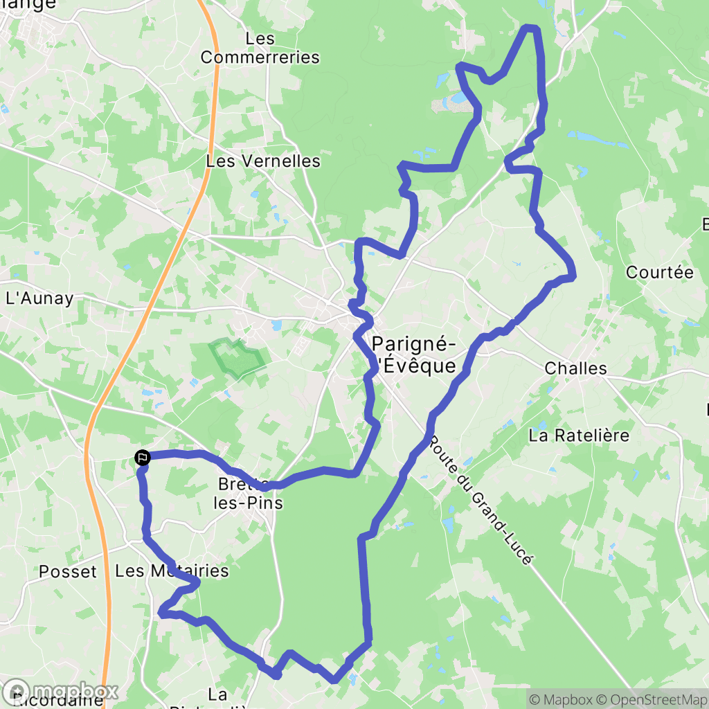 Brette-les-Pins : carte du parcours de randonnée - France