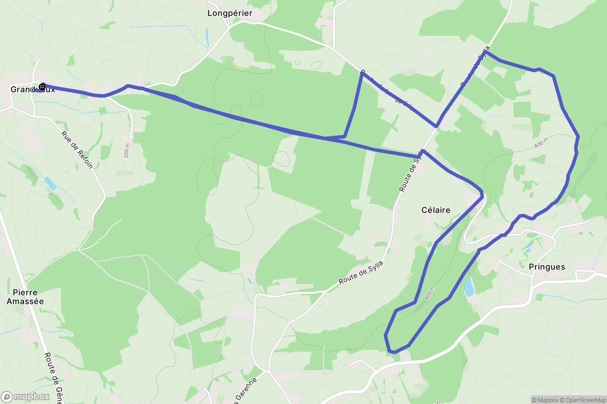 Grandvaux : carte du parcours de randonnée - France