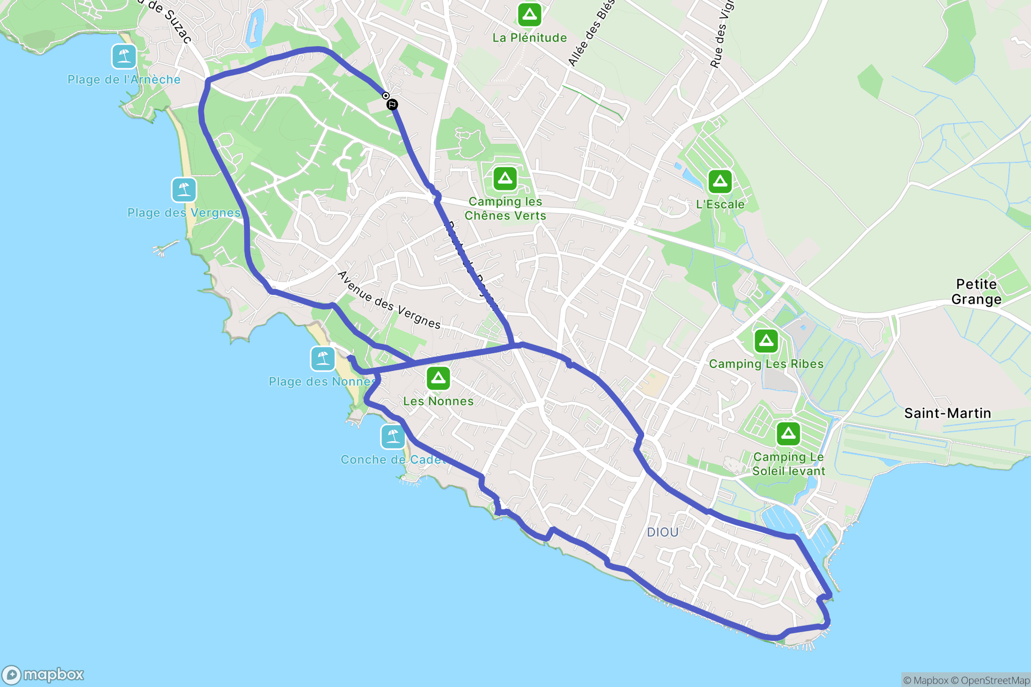 Meschers-sur-Gironde : carte du parcours de randonnée - France