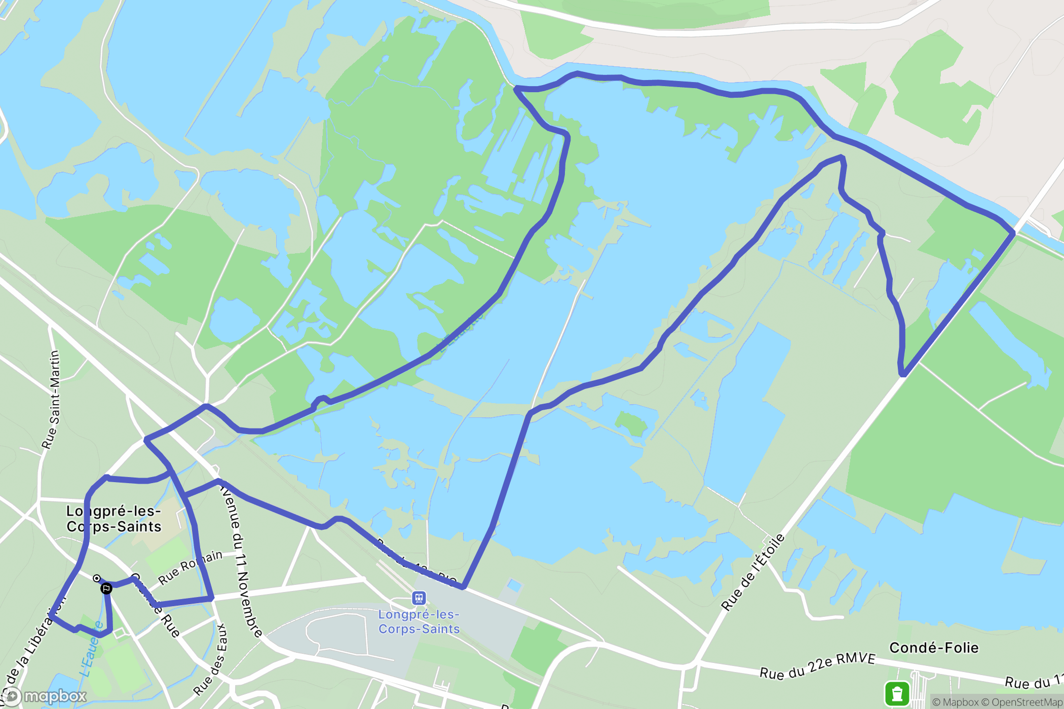 Longpré-les-Corps-Saints : carte du parcours de randonnée - France