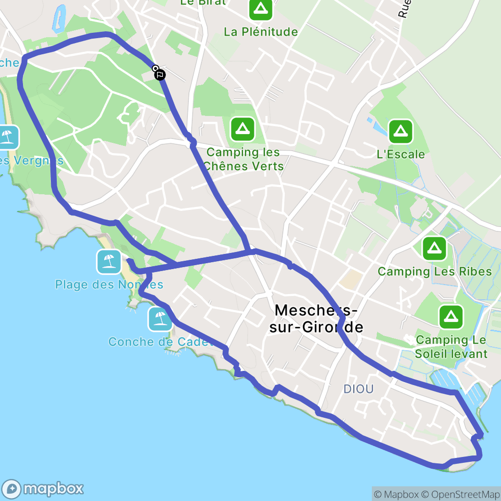 Meschers-sur-Gironde : carte du parcours de randonnée - France