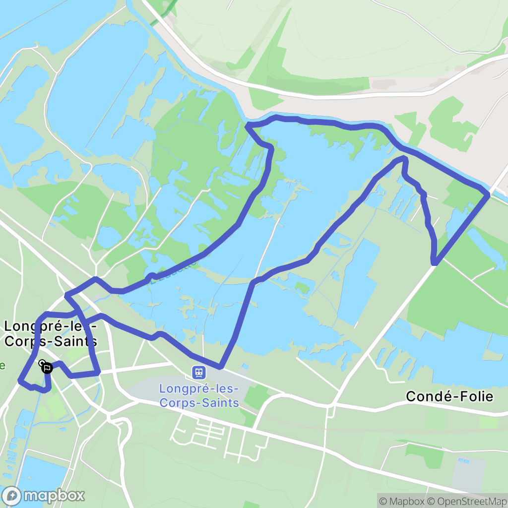 Longpré-les-Corps-Saints : carte du parcours de randonnée - France