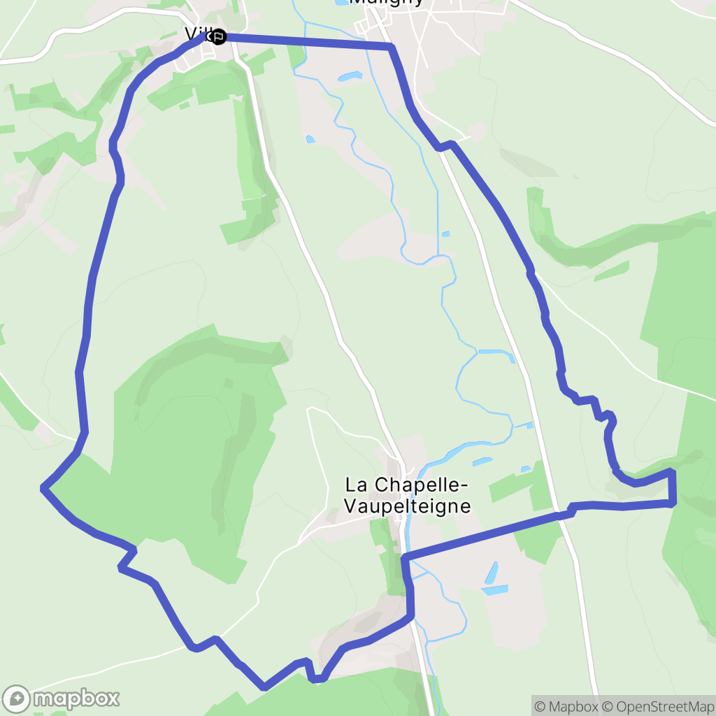 Villy : carte du parcours de randonnée - France