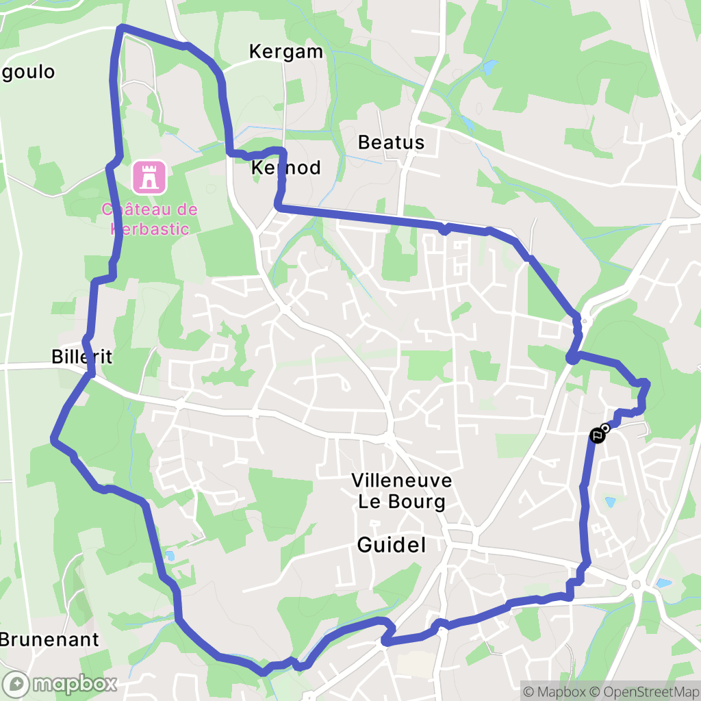 Guidel : carte du parcours de randonnée - France