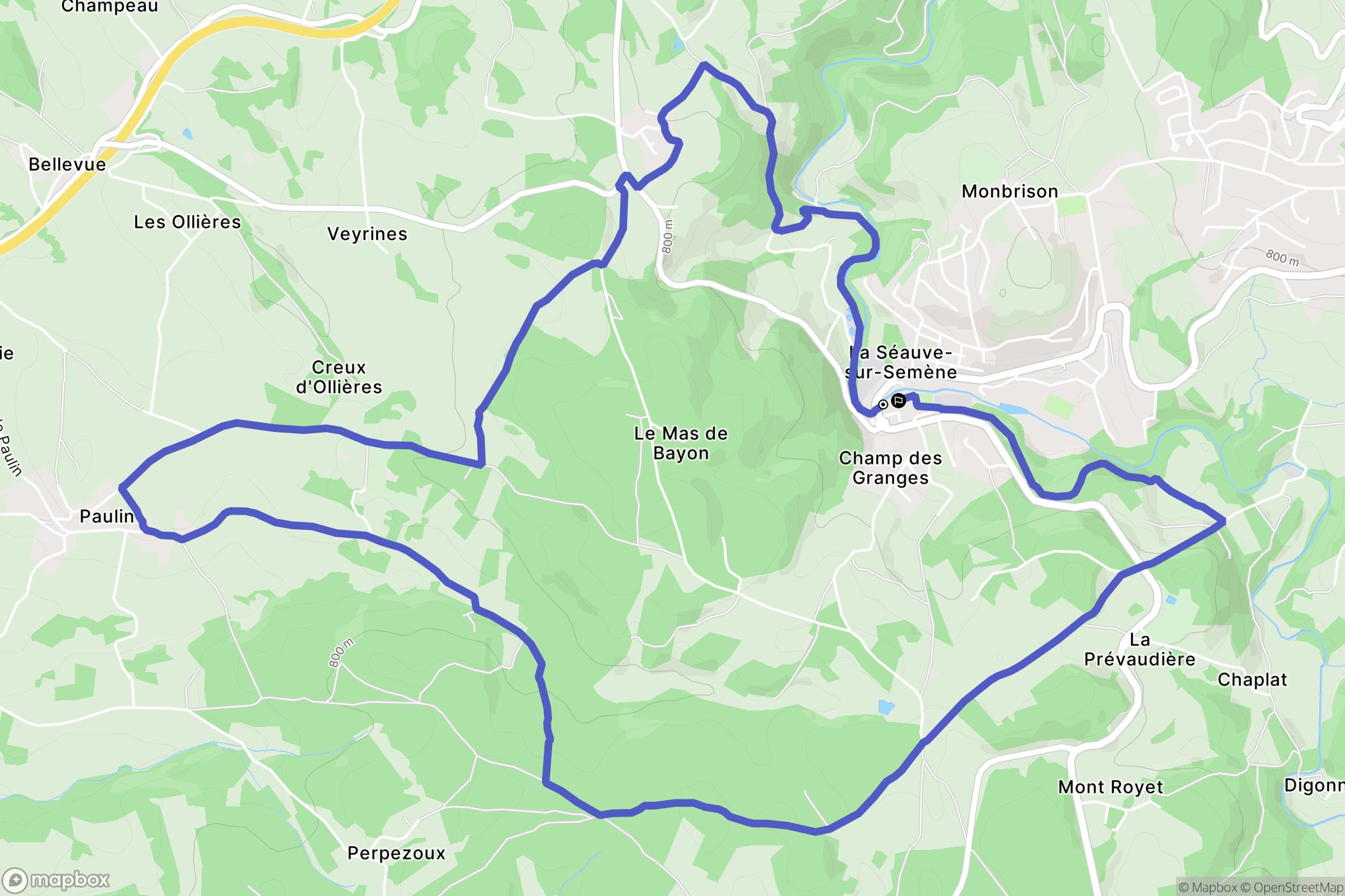 La Séauve-sur-Semène : carte du parcours de randonnée - France