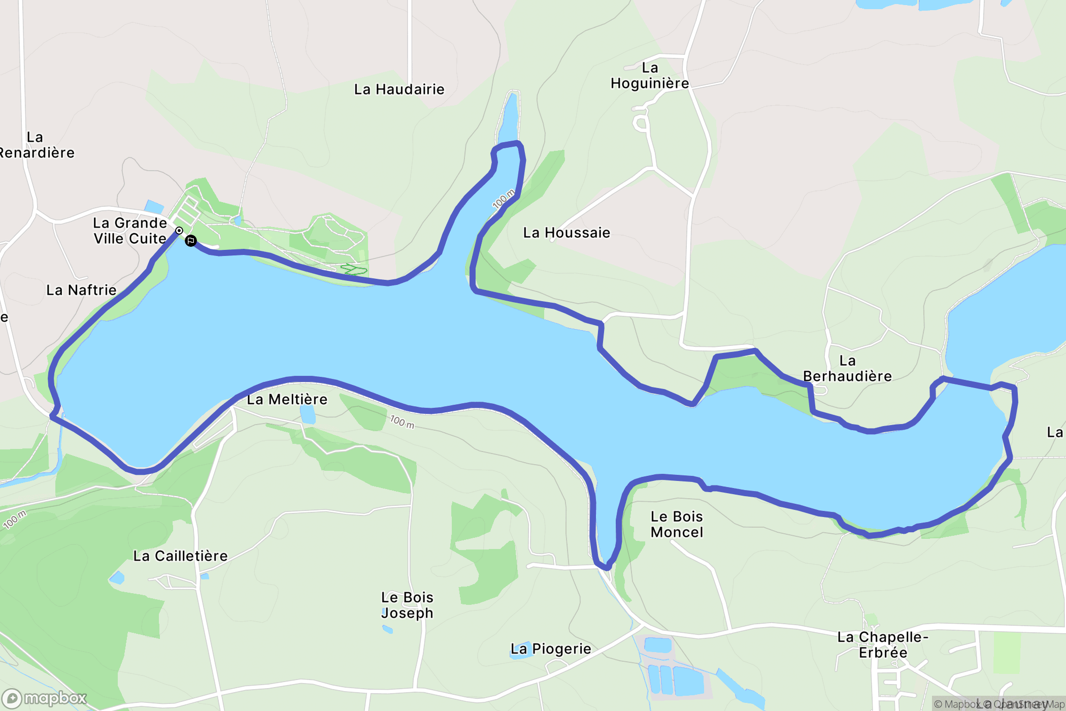 Saint-M'Hervé : carte du parcours de randonnée - France