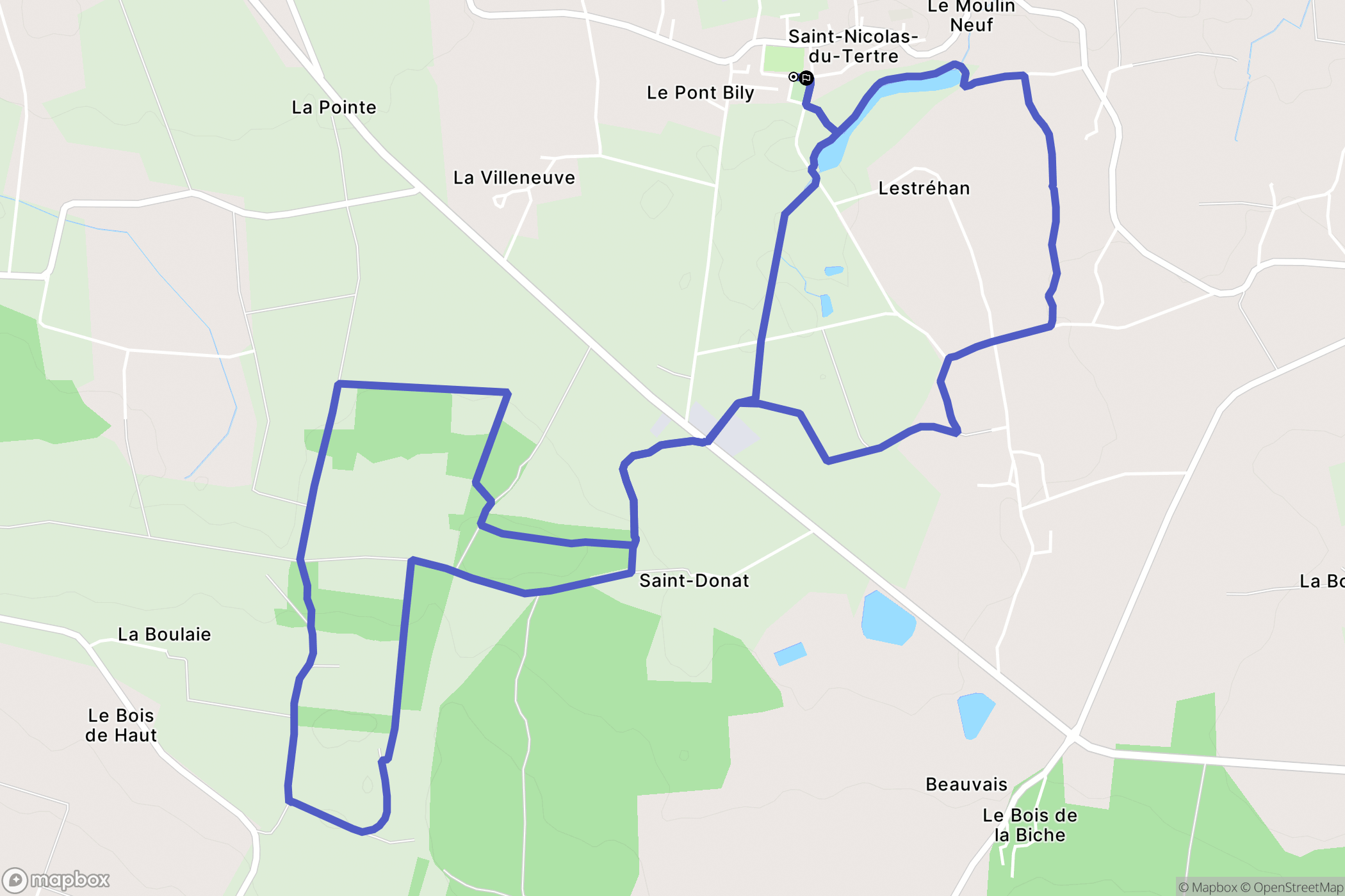 Saint-Nicolas-du-Tertre : carte du parcours de randonnée - France