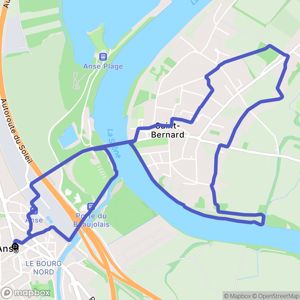 Anse : carte du parcours de randonnée - France