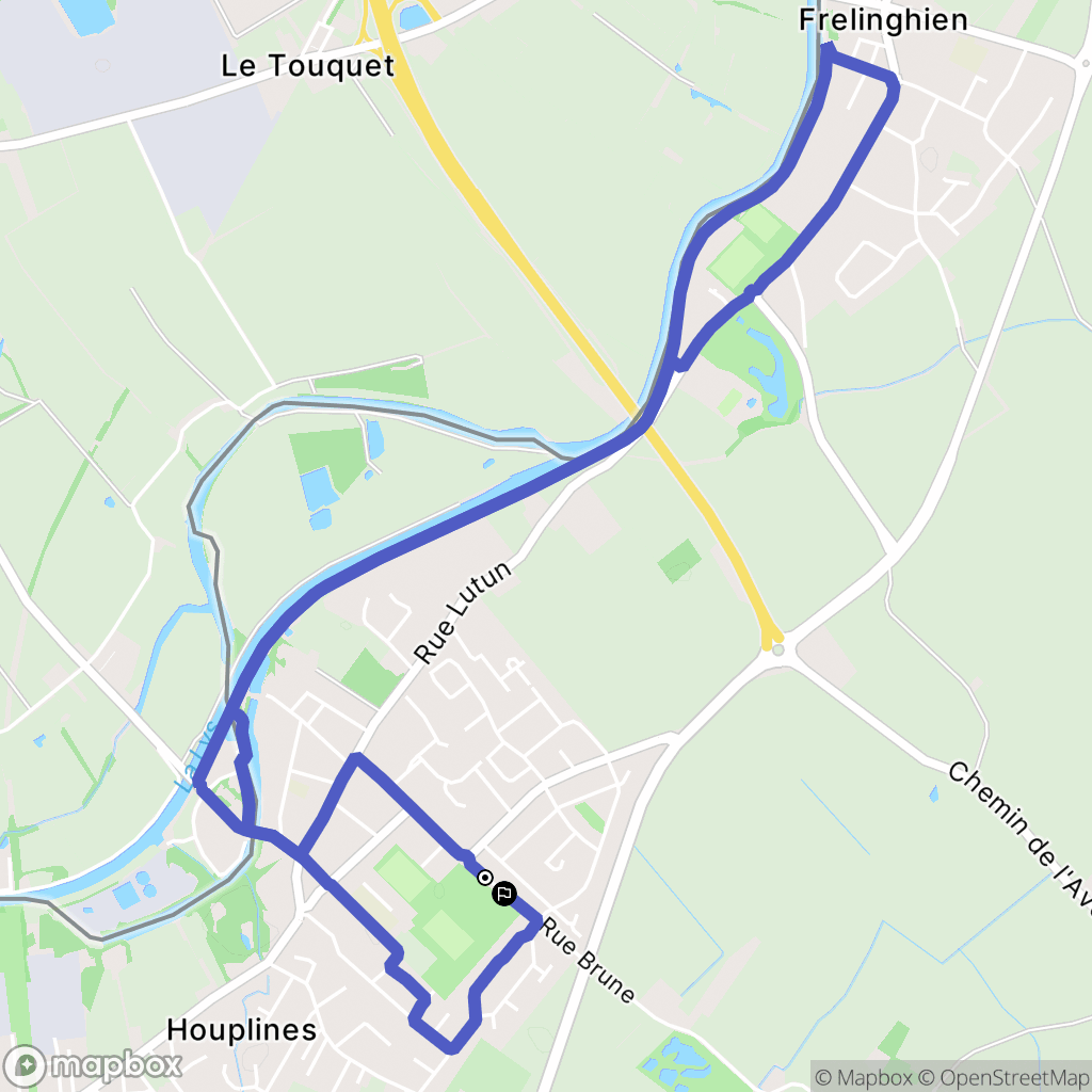 Houplines : carte du parcours de randonnée - France