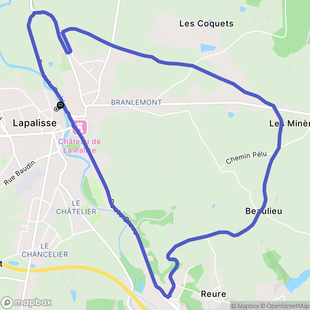 Lapalisse : carte du parcours de randonnée - France