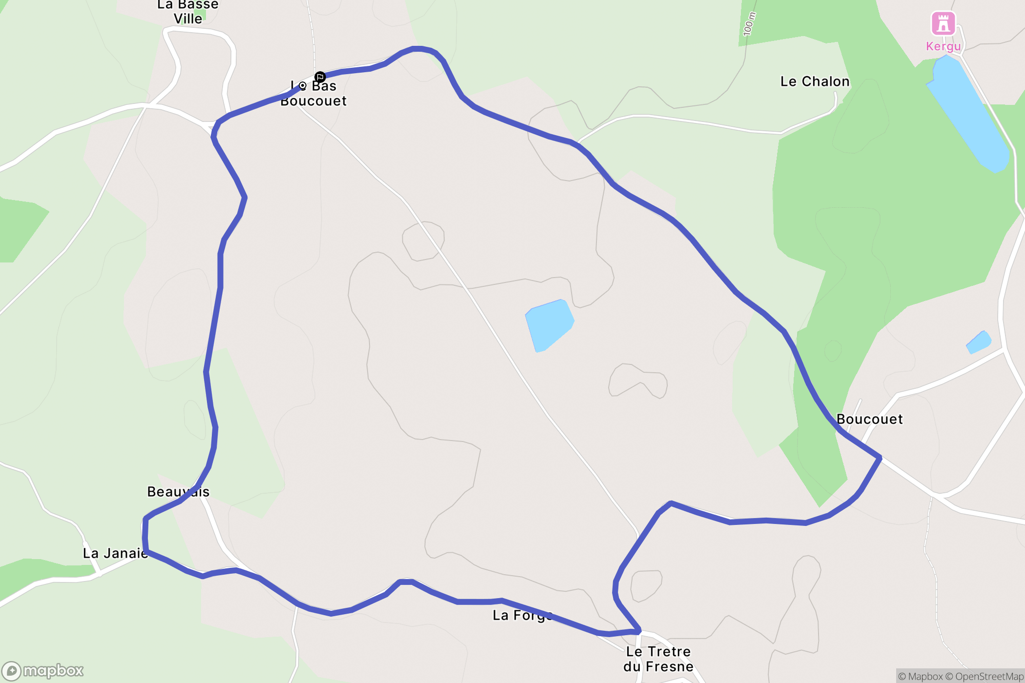 Mégrit : carte du parcours de randonnée - France