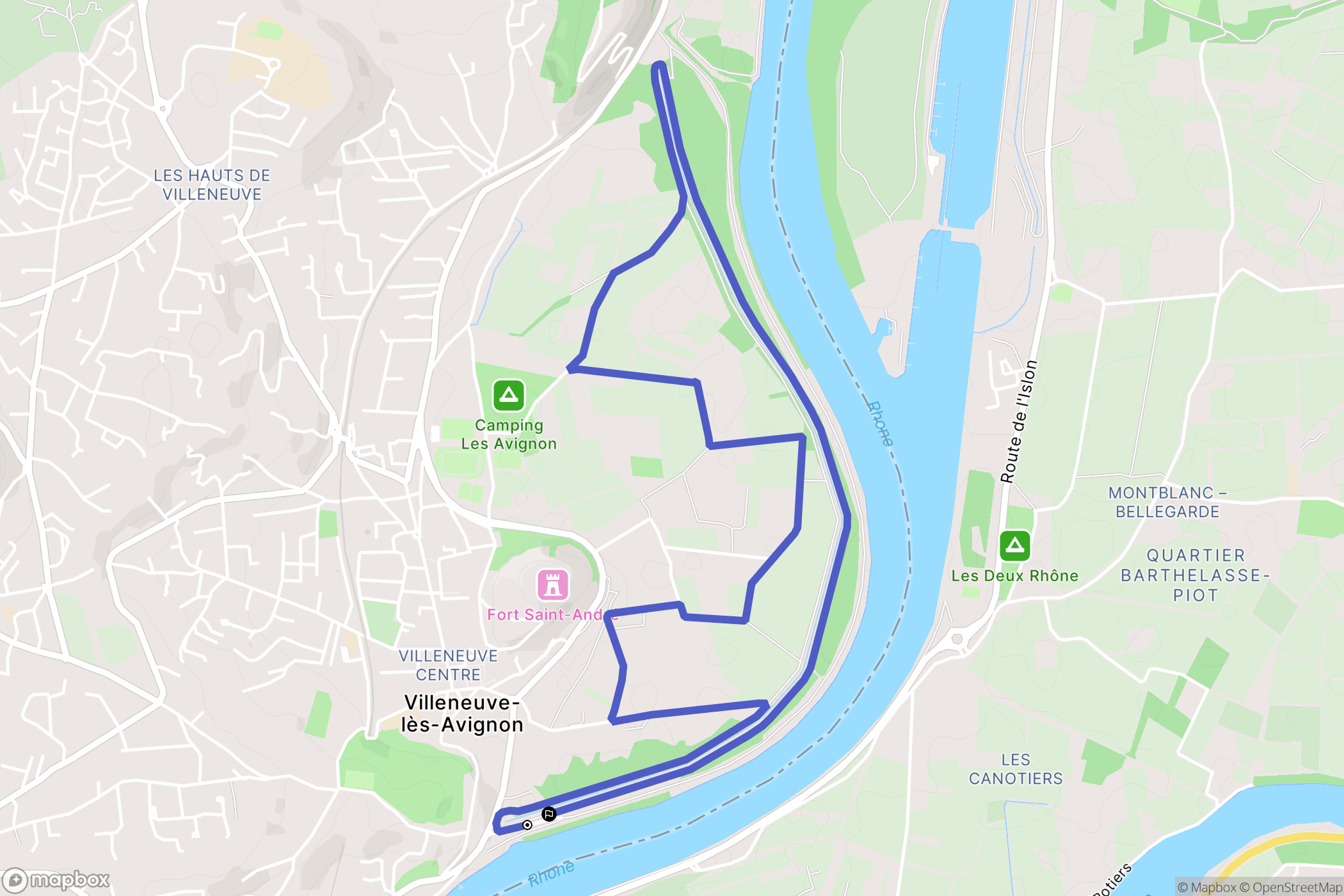 Villeneuve-lès-Avignon : carte du parcours de randonnée - France