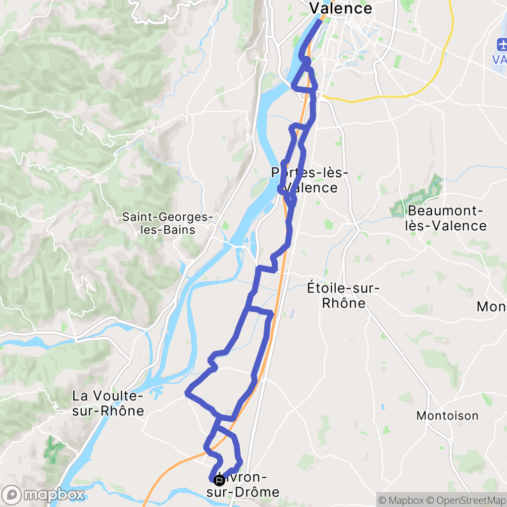 Livron-sur-Drôme : carte du parcours de randonnée - France