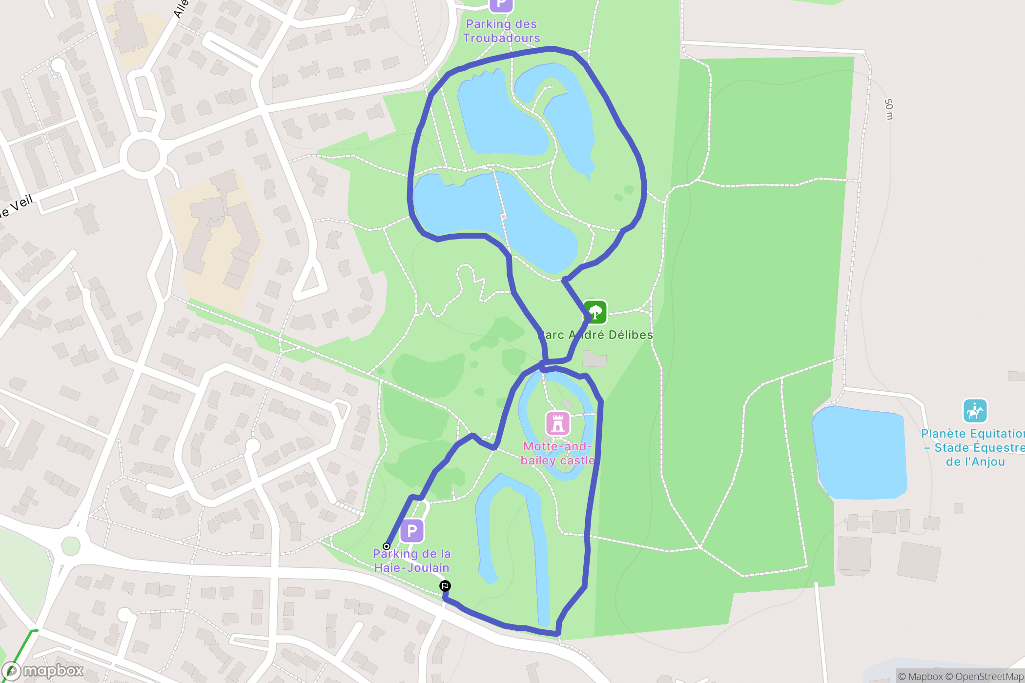 Verrières-en-Anjou : carte du parcours de randonnée - France
