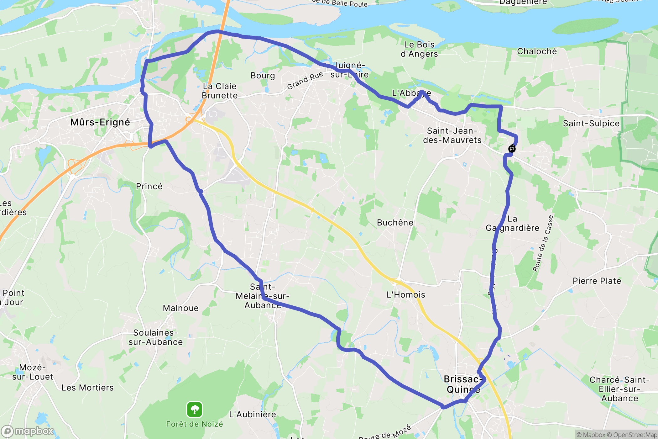 Brissac Loire Aubance : carte du parcours de randonnée - France