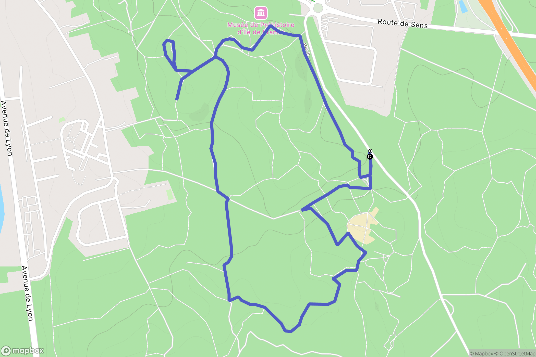 Nemours : carte du parcours de randonnée - France