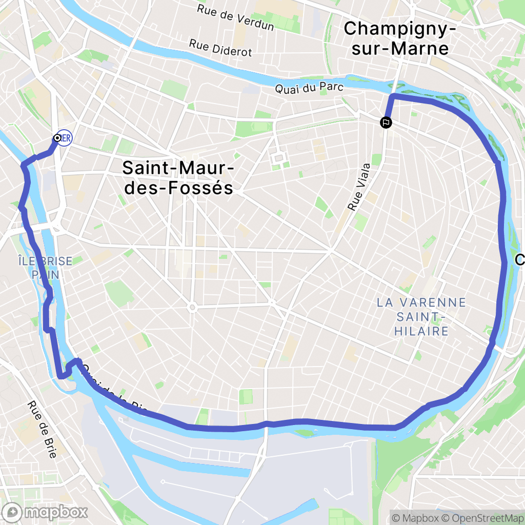 Saint-Maur-des-Fossés : carte du parcours de randonnée - France
