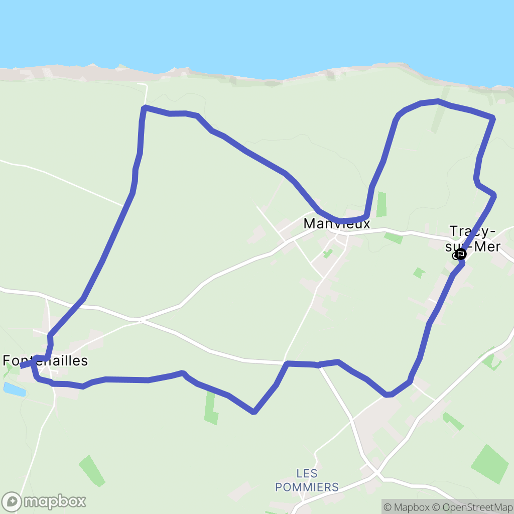 Tracy sur seine : carte du parcours de randonnée - France