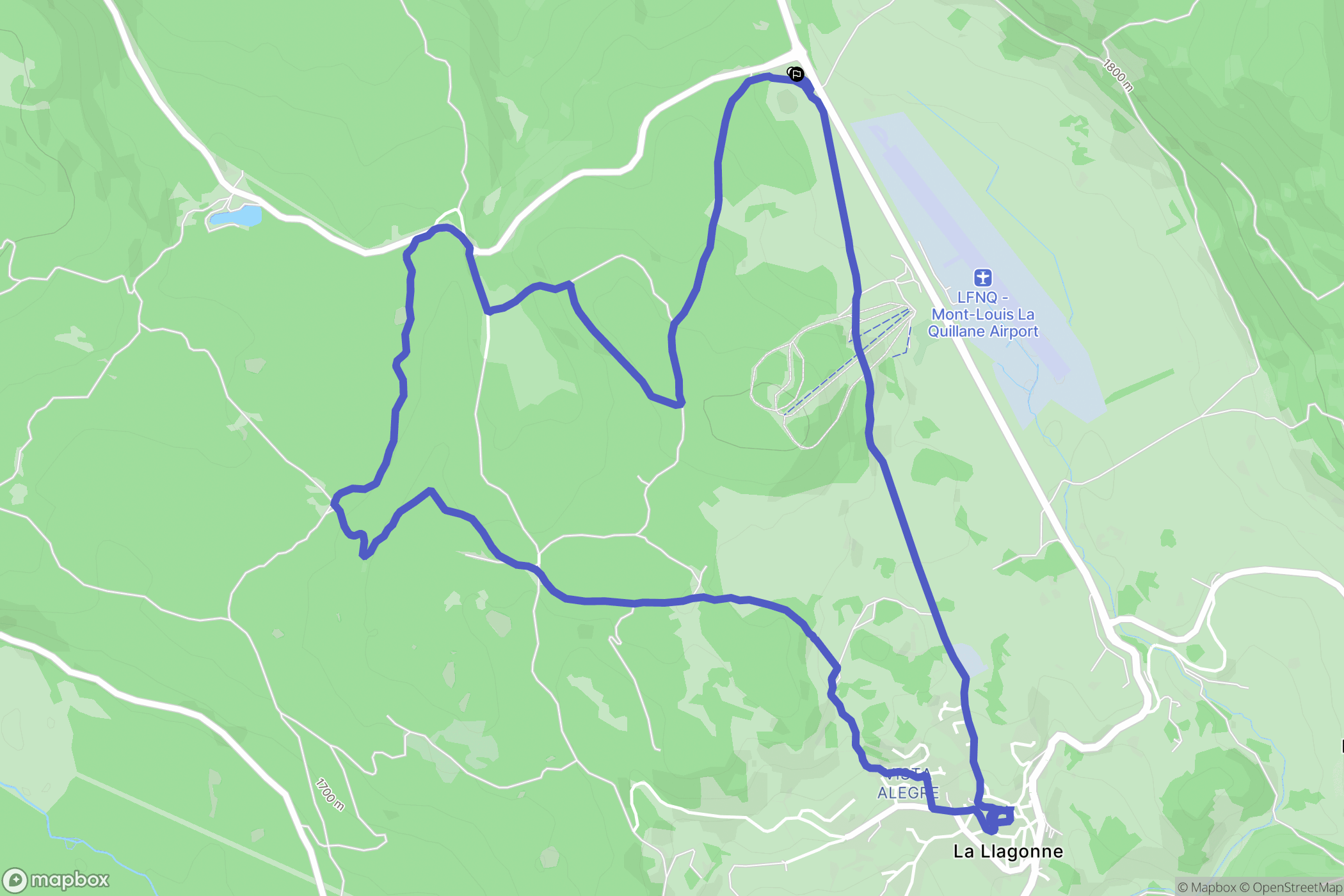 La Llagonne : carte du parcours de randonnée - France