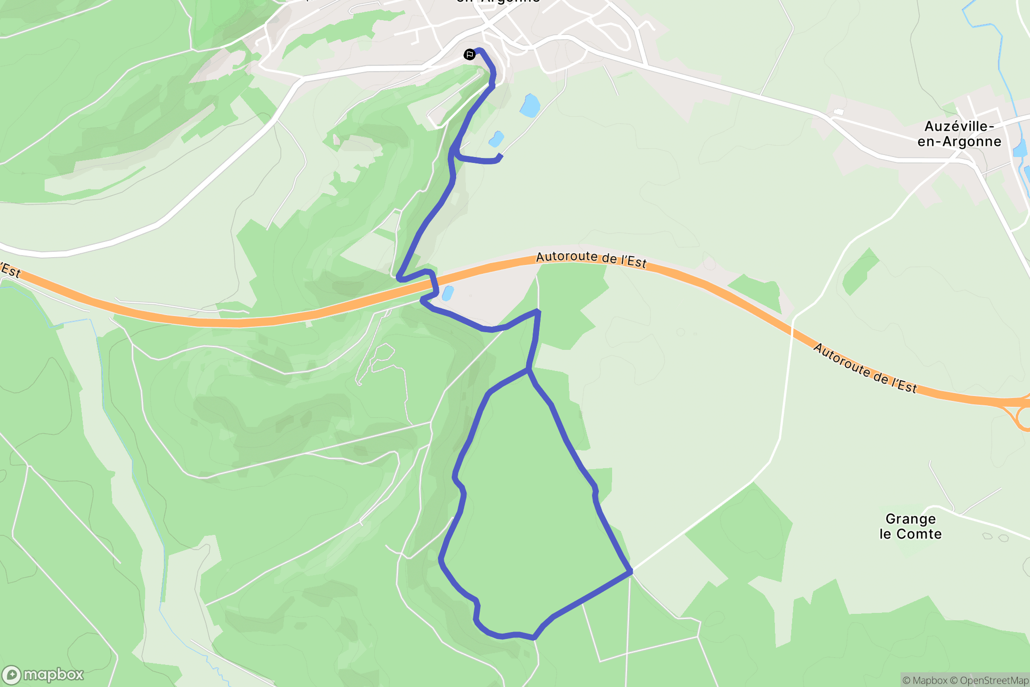 Clermont-en-Argonne : carte du parcours de randonnée - France