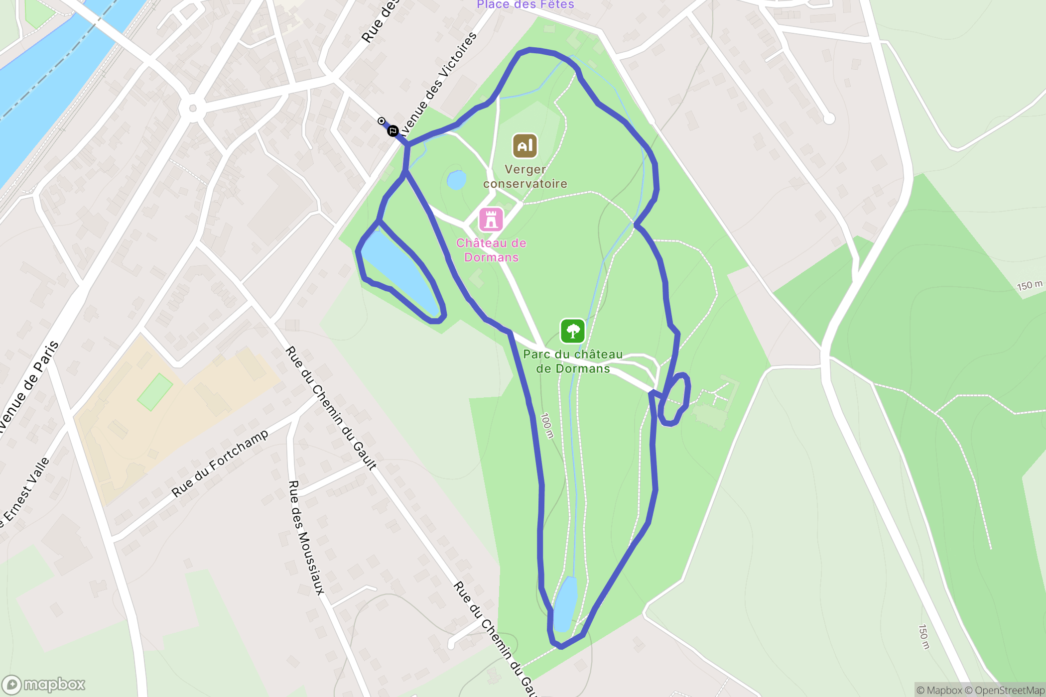 Dormans : carte du parcours de randonnée - France