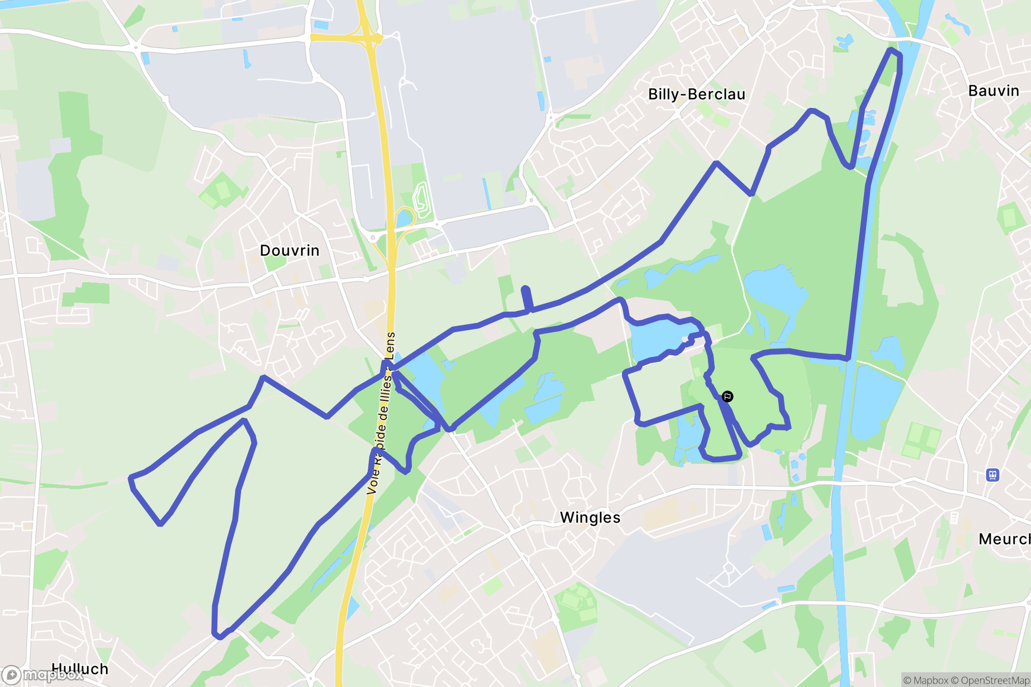 Wingles : carte du parcours de randonnée - France