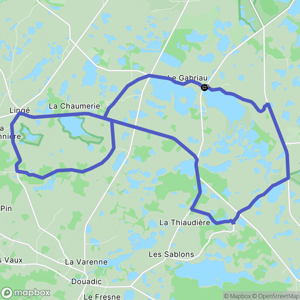Lingé : carte du parcours de randonnée - France