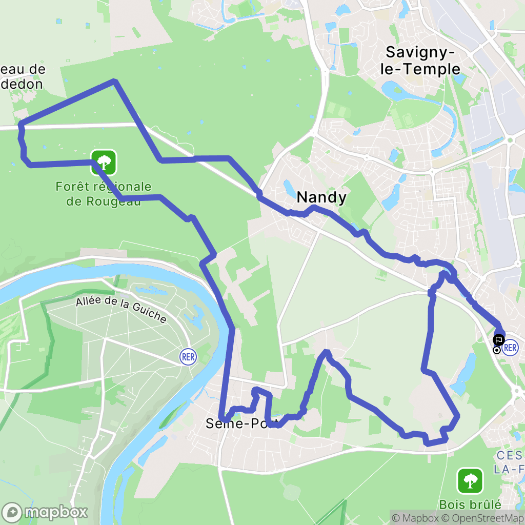 Cesson : carte du parcours de randonnée - France