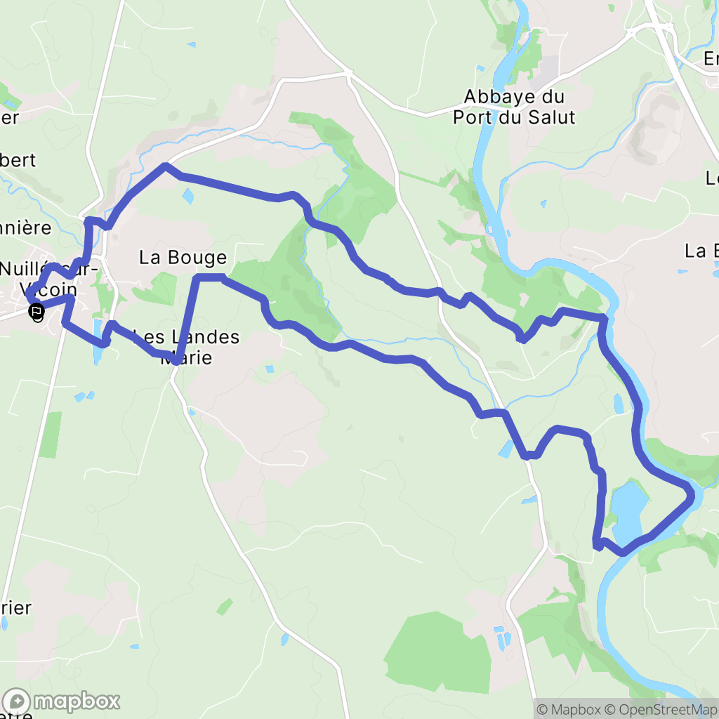 Nuillé-sur-Vicoin : carte du parcours de randonnée - France