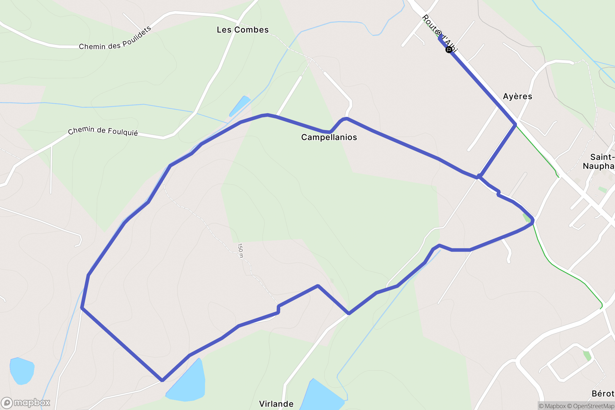 Saint-Nauphary : carte du parcours de randonnée - France
