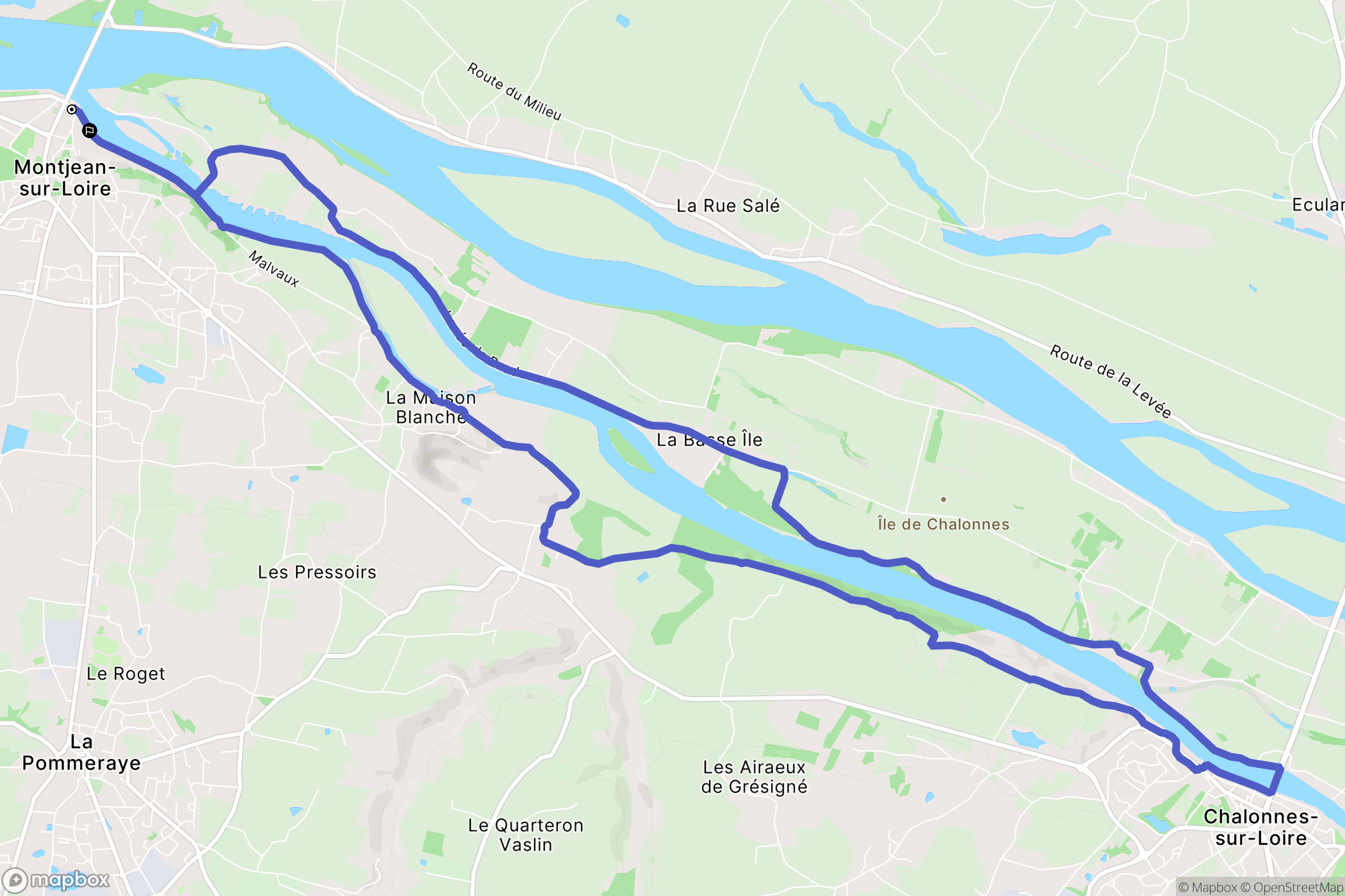 Mauges-sur-Loire : carte du parcours de randonnée - France