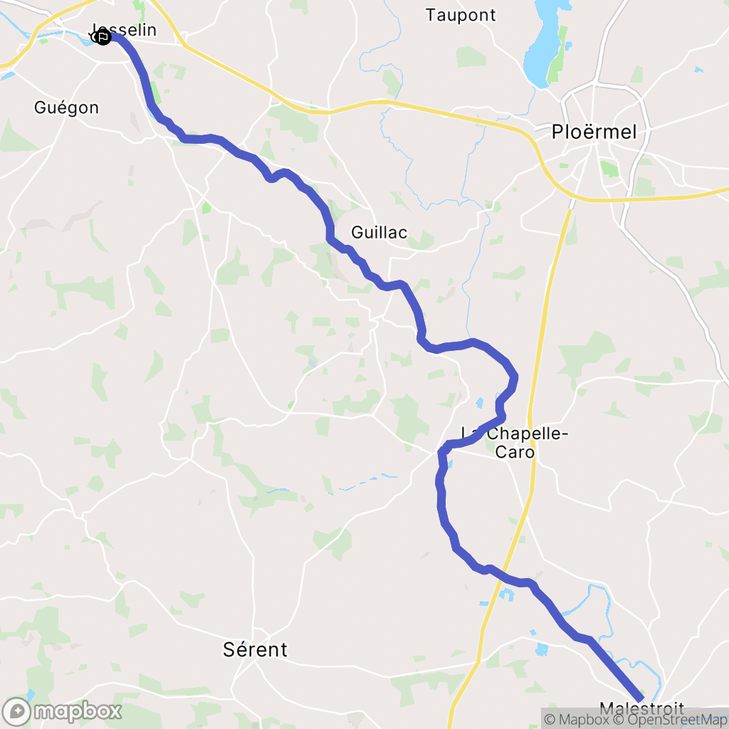 Josselin : carte du parcours de randonnée - France