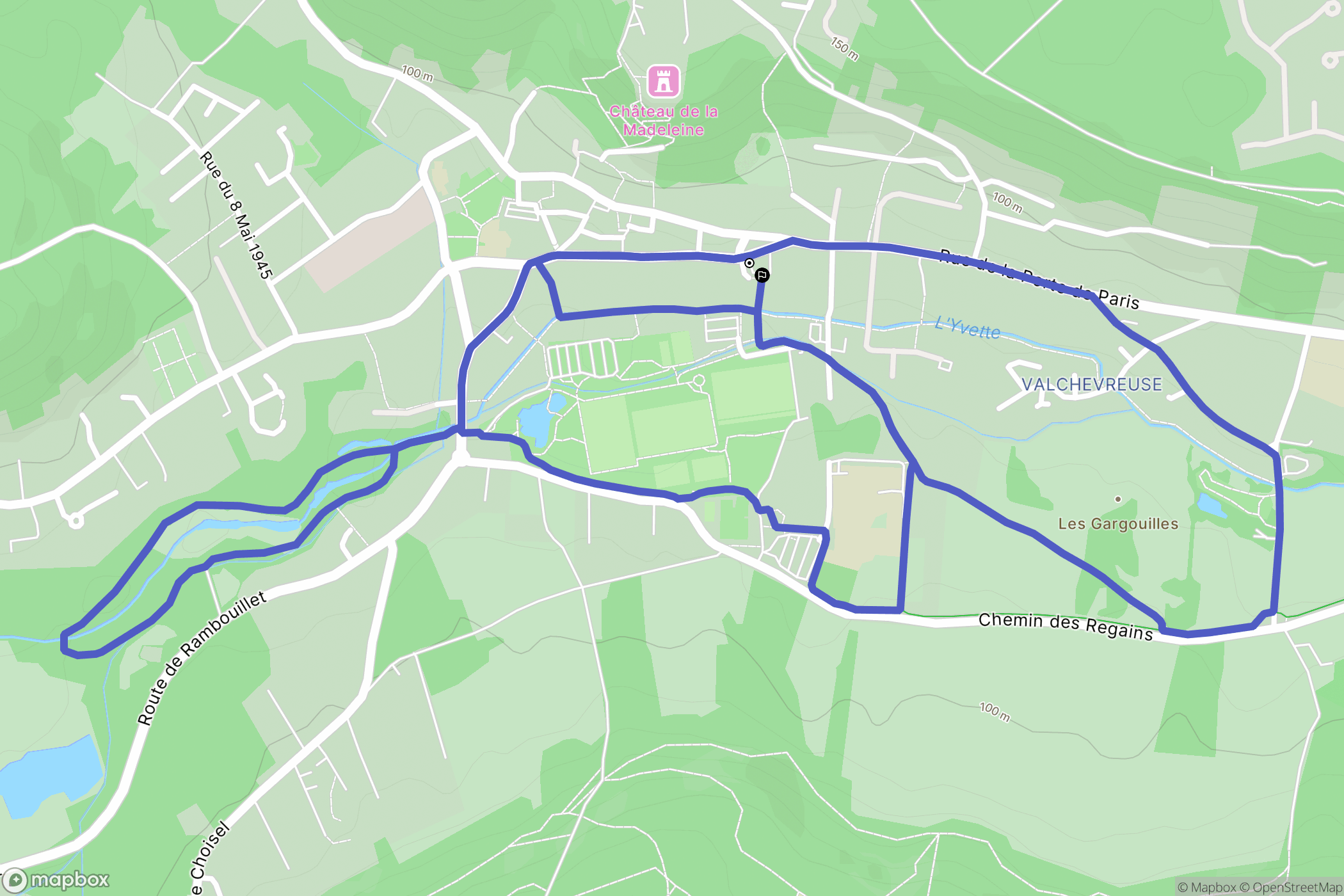 Chevreuse : carte du parcours de randonnée - France