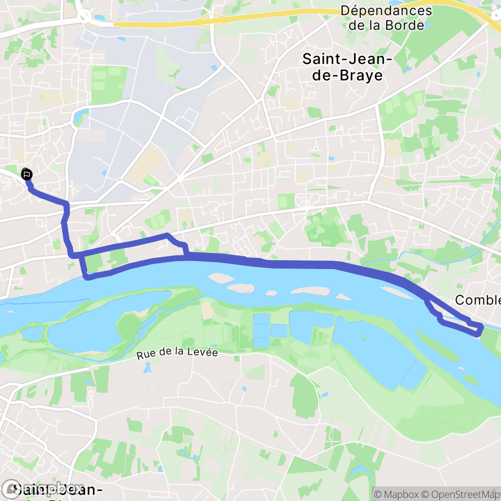 Orléans : carte du parcours de randonnée - France