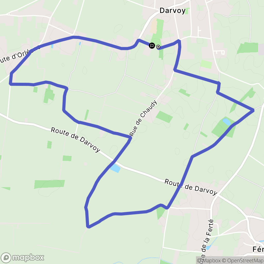 Darvoy : carte du parcours de randonnée - France