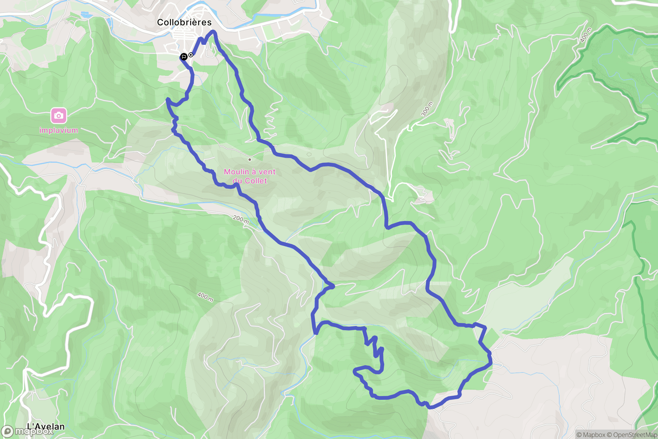 Collobrières : carte du parcours de randonnée - France