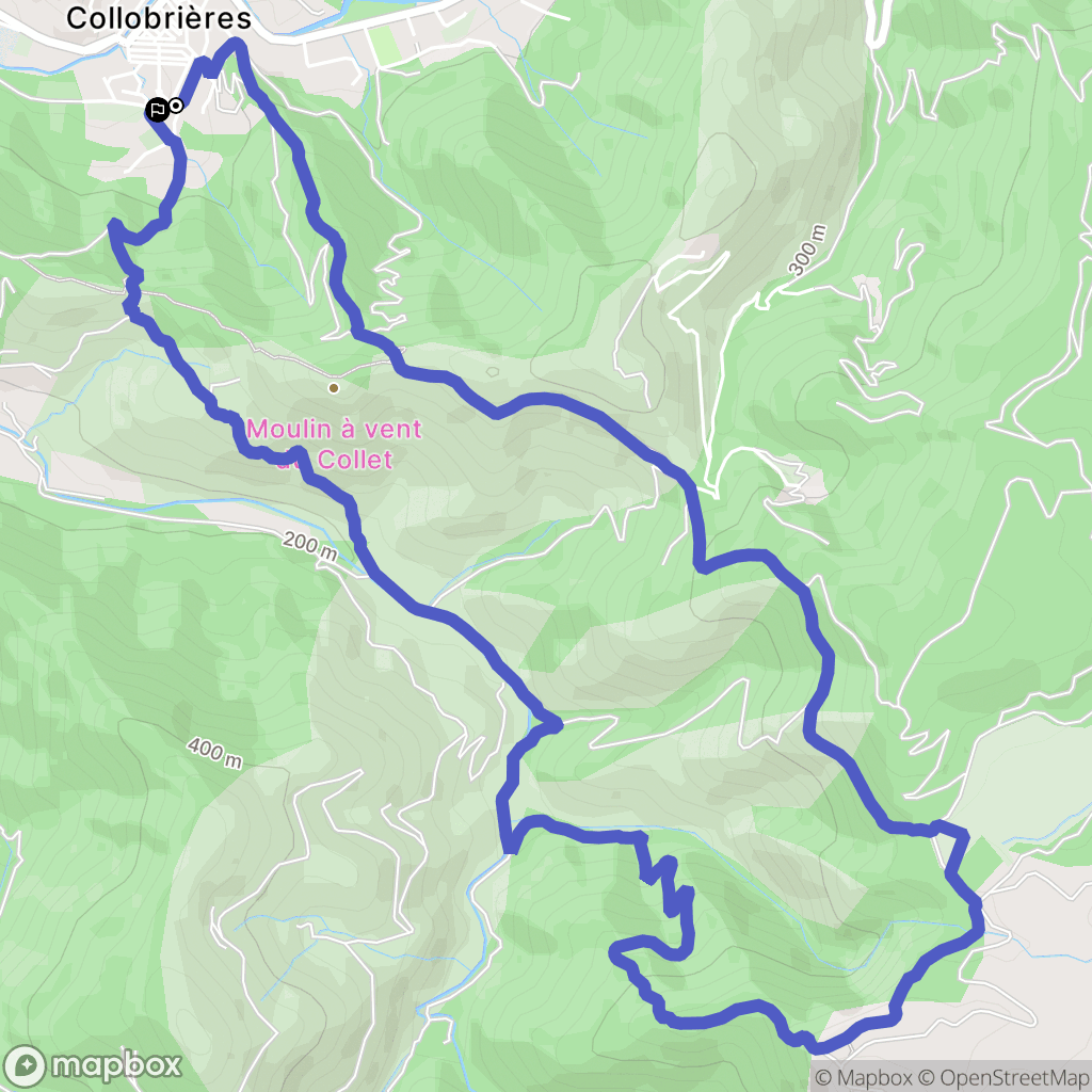 Collobrières : carte du parcours de randonnée - France