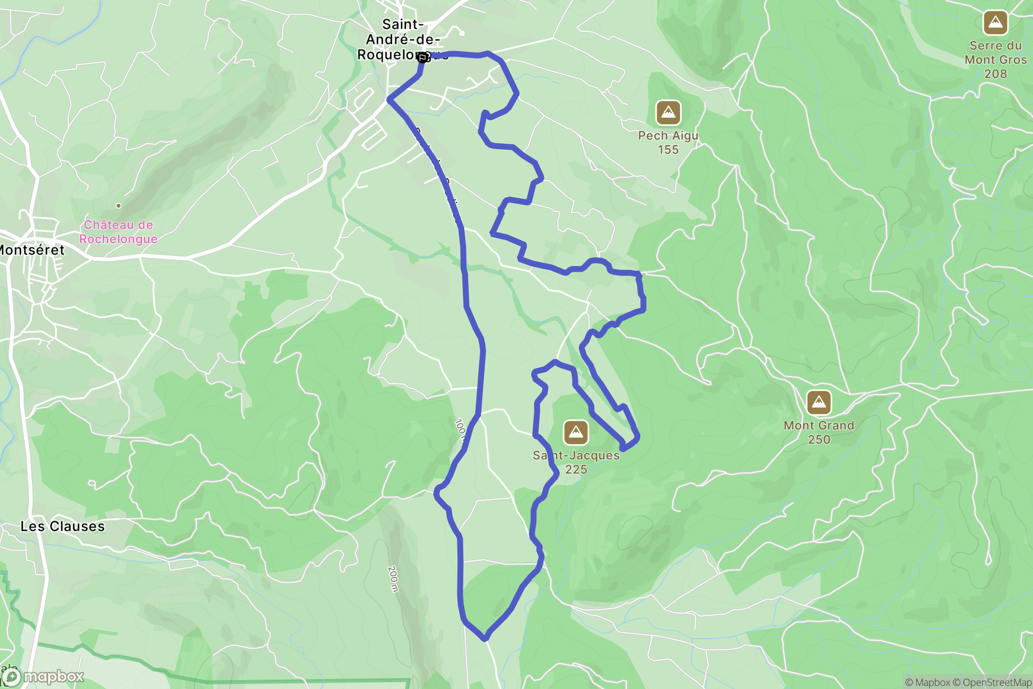 Saint-André-de-Roquelongue : carte du parcours de randonnée - France