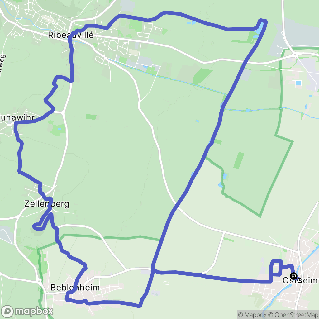 Ostheim : carte du parcours de randonnée - France