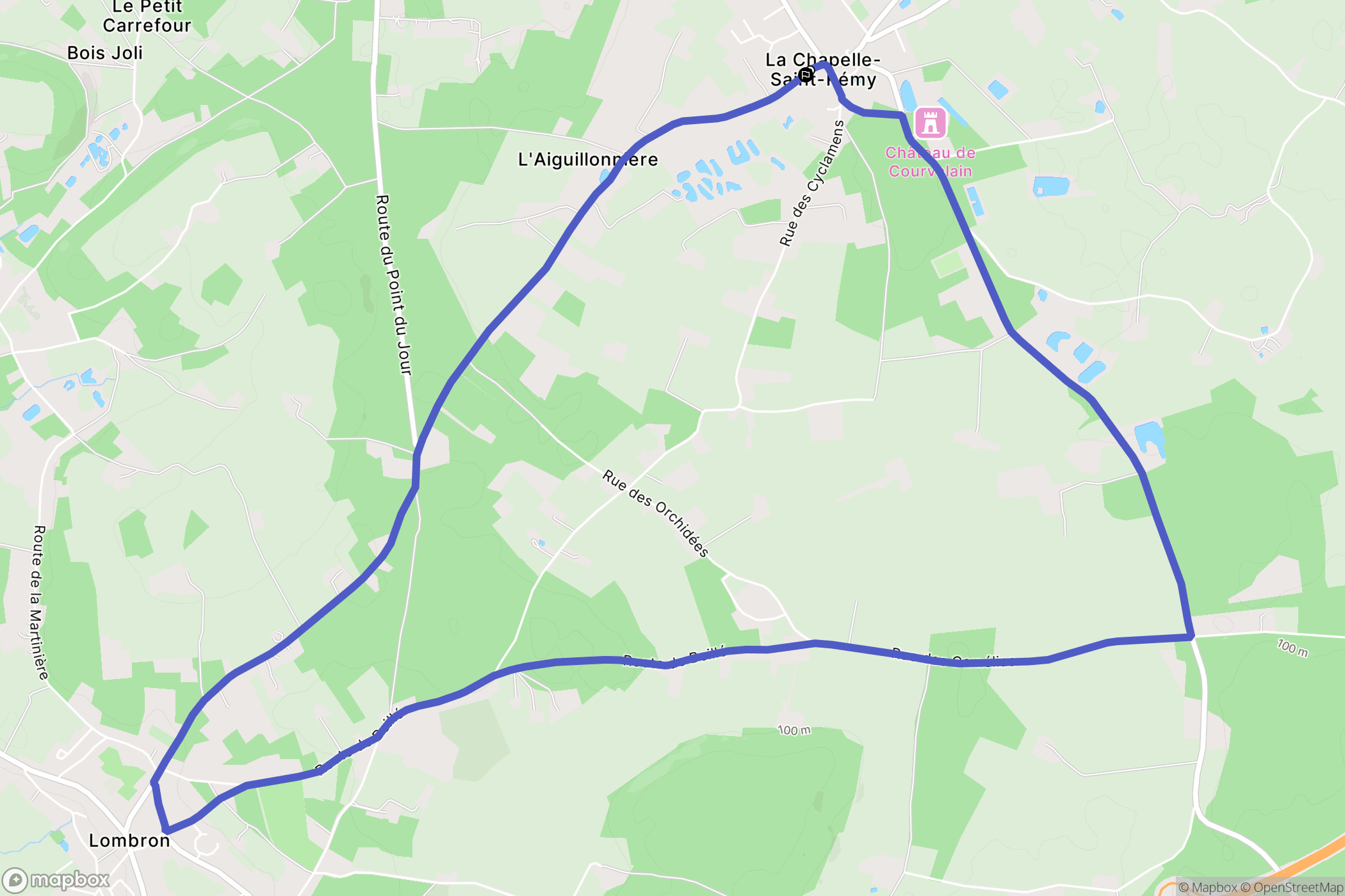 La Chapelle-Saint-Rémy : carte du parcours de randonnée - France