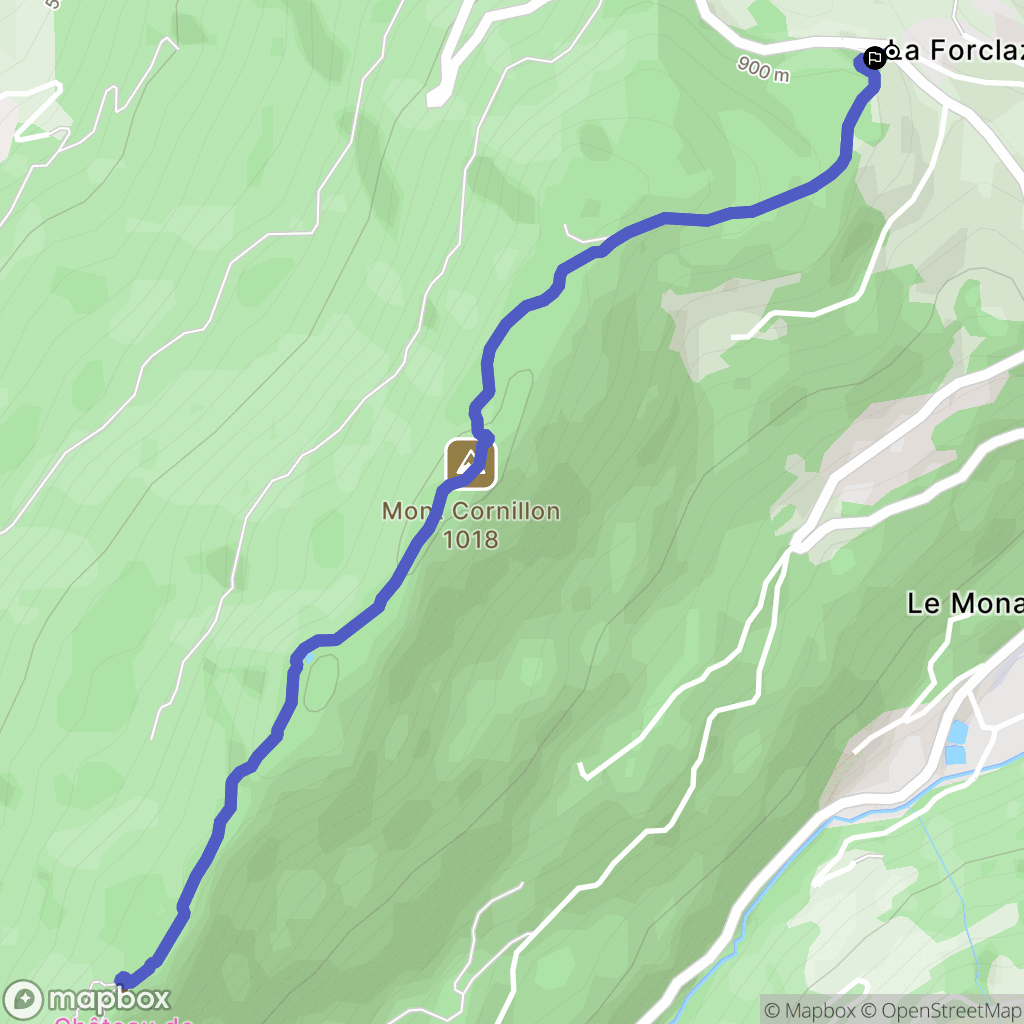 Queige : carte du parcours de randonnée - France