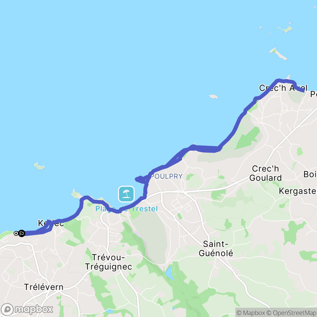 Trélévern : carte du parcours de randonnée - France