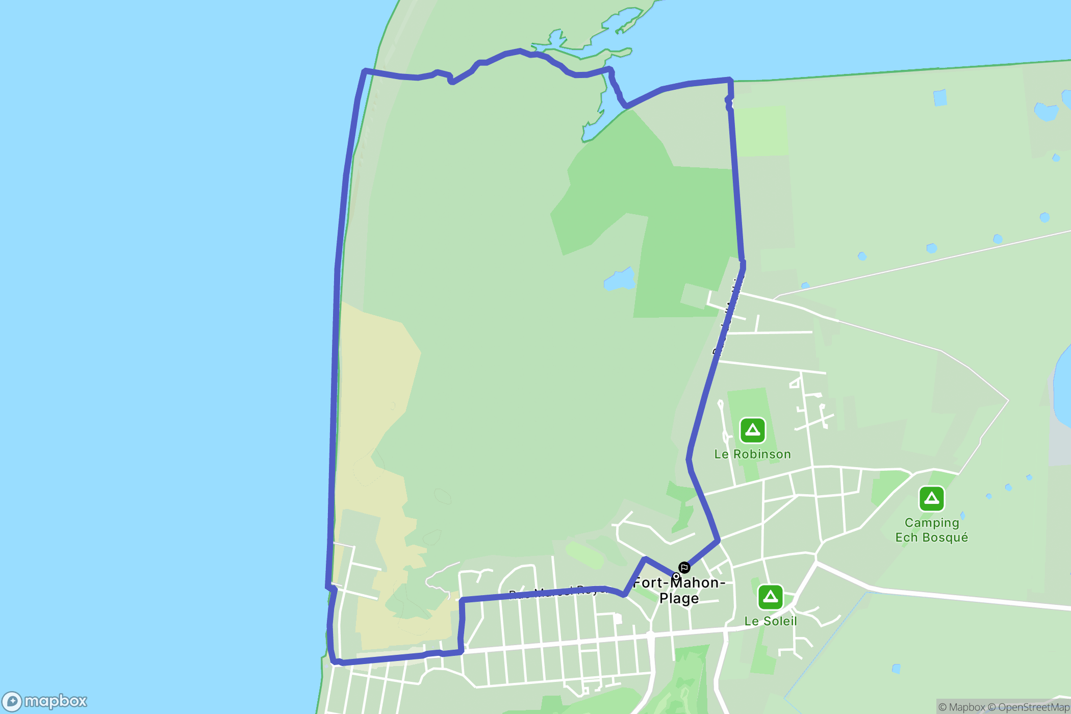 Fort-Mahon-Plage : carte du parcours de randonnée - France